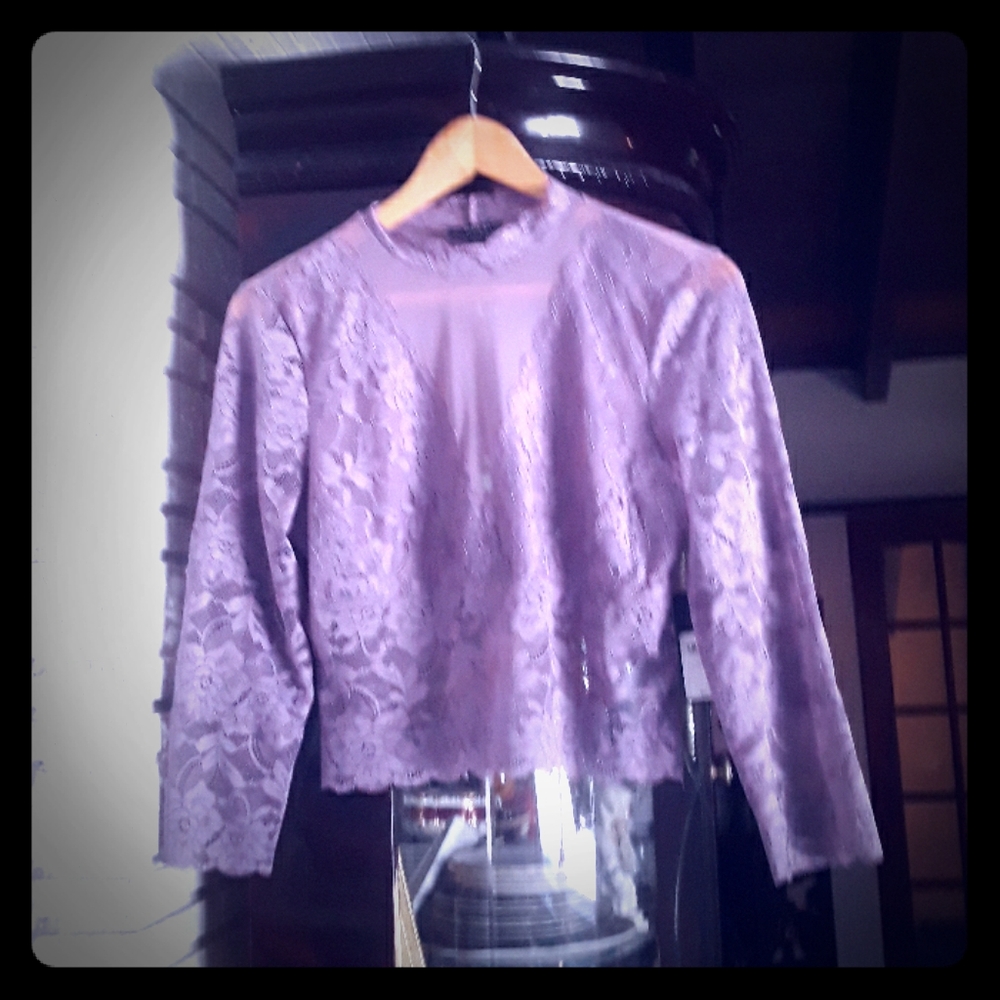 BNWT Guess Purple sheer evening top